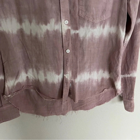 Rails Ingrid Raw Shirt Mauve White Waves Casual Women’s Small - Picture 5 of 13